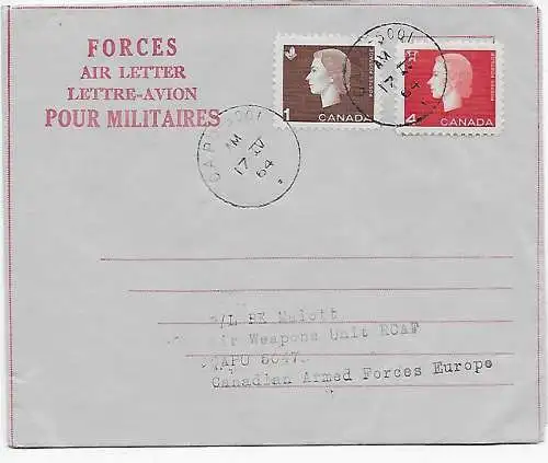 Forces Air-Letter Oapo/CFPO 1964 -Zypern an Canadian Armed forces Europe