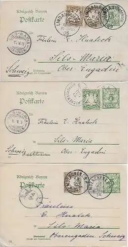 3x Ganszache Lindau/München nach Sils-Maria/Schweiz, 1905