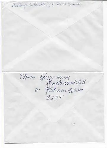 7x lettre recommandée avec l'ancienne lettre d'inscription, nouveaux Länder, 1992