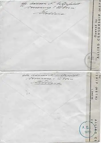 2x Briefe 1946 nach Köln mit Zensur