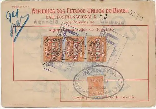 Brésil: Instruction financière 1921 Valespostaes