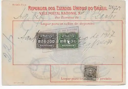 Brasilien: Geldanweisung Thesouraria 1917