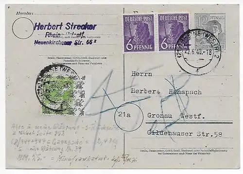 Neuenkirchen 22.6.1948, MiF, Währungsreform nach Gronau/Westf.