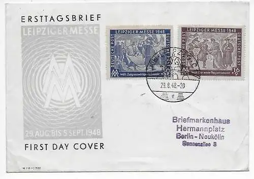 FDC Leipziger Messe, 1948 nach Berlin