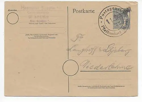Notstempel Postagentur Pfaffendorf nach Niederlehme