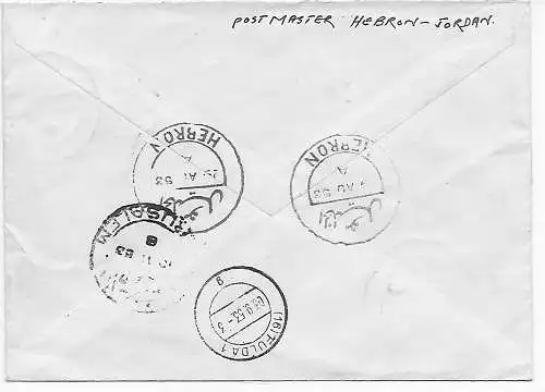 Poste aérien Inscrivez-vous Hébron 1953 à Fulda