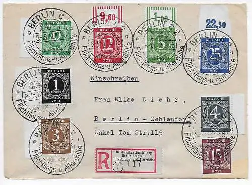 Lettre d'inscription Bfm-Salon Berlin-Zeughaus, Aide aux réfugiés et aux personnes âgées