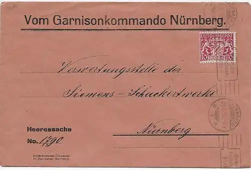 Gernisonkommando Nürnberg, 1919 an Siemens