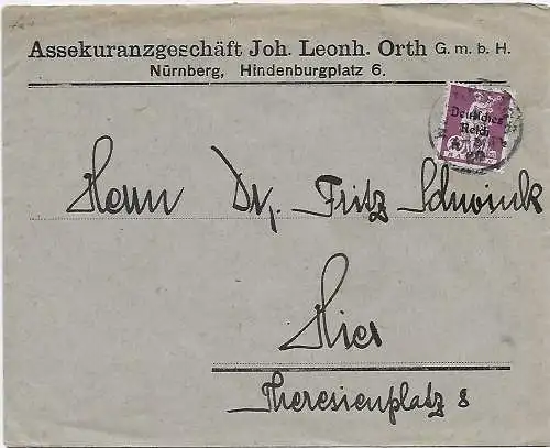 Nuremberg Société d'assurance-lettre