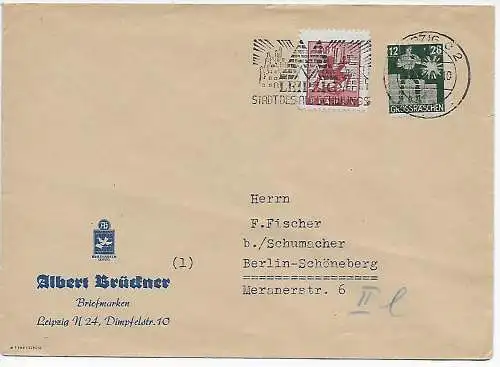 Lettre de Leipzig avec Plauen et Grossräsen, 1946