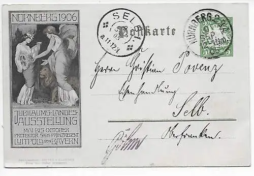 Carte postale privée Nuremberg après l'exposition jubilaire Luitpold v. Bayern 1905