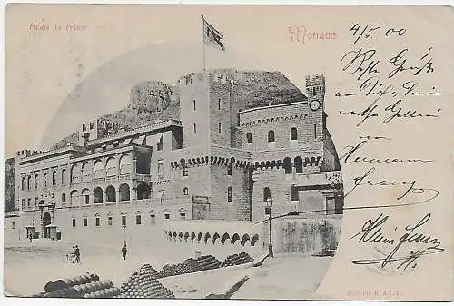 Ansichtskarte Monaco 1900 nach Neugersdorf