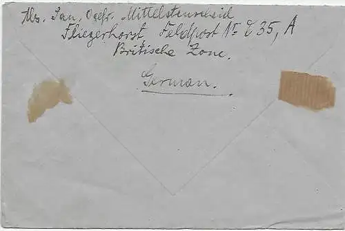 Lettre de prisonnier de guerre post-post: Hors-Pinneberg à Dresde en 1945