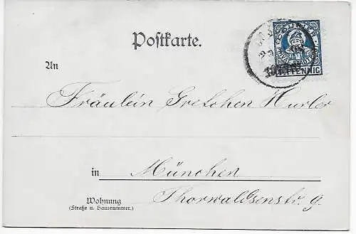 Carte d'AnesthtsPrivate-Post München, Gruss de Munich