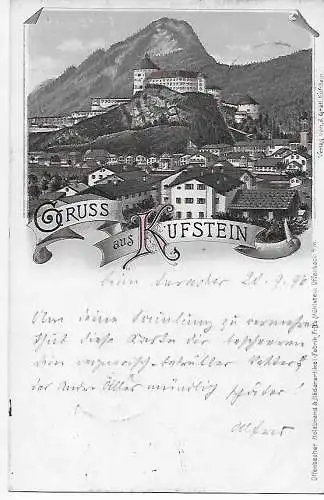 Ansichtskarte Kufstein 1896 nach München