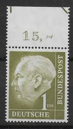 Bund: MiNr. 194, postfrisch, ** OR, Schneide-Markierungen