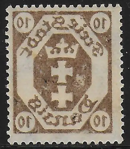 Danzig: MiNr. 74, postfrisch, ** , Abklatsch