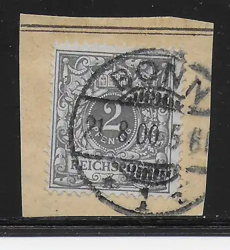 DR: MiNr. 52 I, gestempelt Bonn 1900, Briefstück
