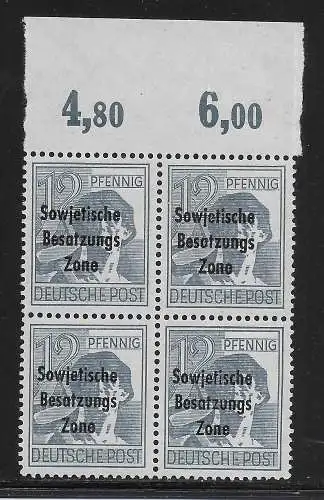 SBZ: MiNr. 186 P OR ND 62, postfrisch, **