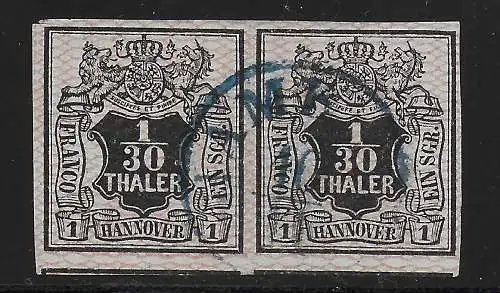 Hannover: MiNr. 10, Luxuspaar, gestempelt