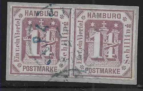 Hamburg: MiNr. 20, gestempelt