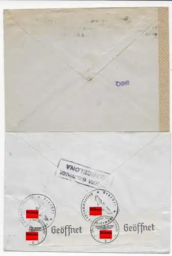 4x Briefe mit OKW und teils Spanischer Zensur  nach Leipzig