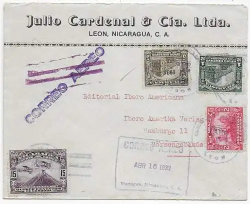 Leon, Nicaragua 1932 an Ibero Americana, Hamburg