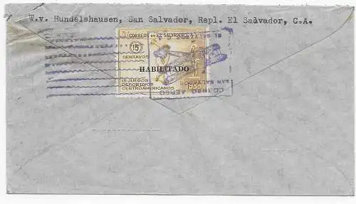 Luftpost San Salvador 1935 nach Hamburg, Börse
