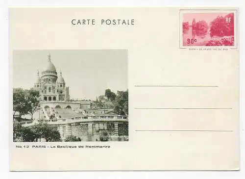 Postkarte Paris mit Basilique de Montmartre