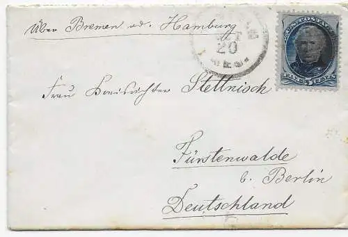 Brief 1881 aus Lincoln über Bremen oder Hamburg nach Berlin, Inhalt