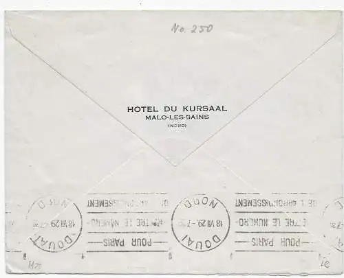 Frankreich Malo-les-Bains 1929 nach  Douai