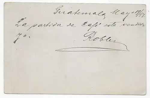 Post card in Guatemala, 1894