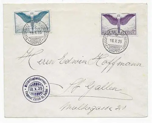 Militärflugkonkurrenz Flugpost Zürich-St. Gallen, 1925