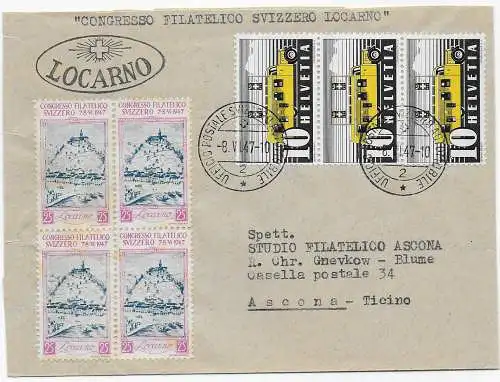 Congresso Filatelico Svizzero Locarno, 1947 nach Ascona