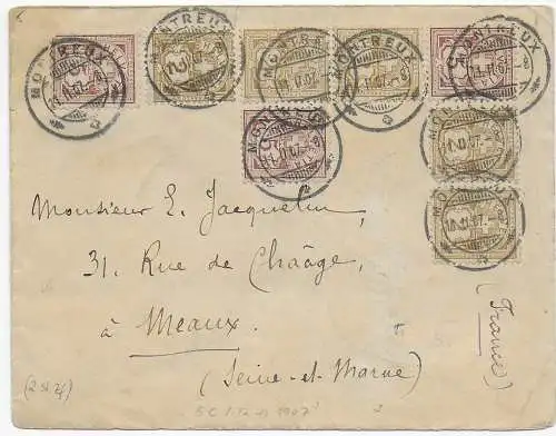 Brief aus Montreux 1907 nach Meaux/Frankreich