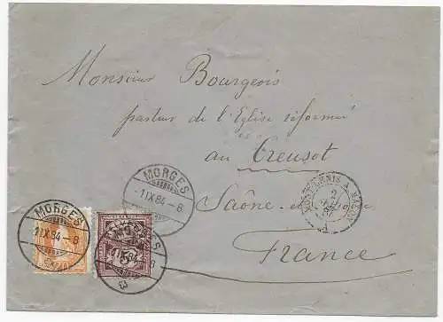 Brief aus Morges 1884 nach Frankreich