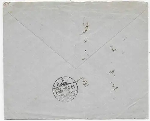 Einschreiben Niedergerlafingen nach Meissen, 1898