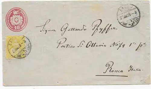 Brief aus Aarau nach Rom/Italien 1875