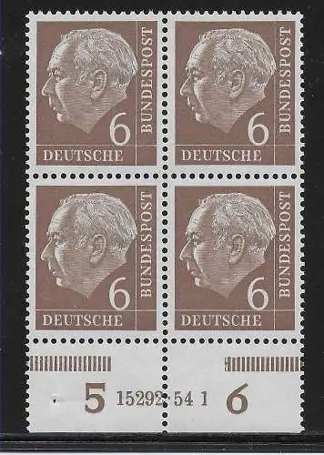 Bund: MiNr. 180 HAN Viererblock, postfrisch, **