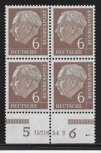 Bund: MiNr. 180 HAN Viererblock, **, postfrisch