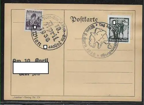 3x Sonderstempel zum Anschluss Österreichs 1938