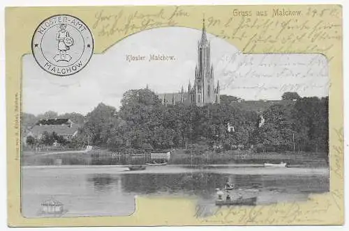 Ansichtskarte Malchow mit Bahnpost Ludwigslust-Neubrandenburg 1906