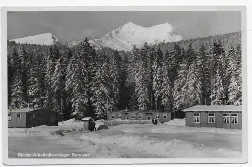 Ansichtskarte Arbeitsdienst Lager Barmsee 1939 nach Tannen/Lenzfried