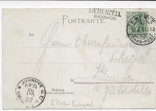 Ansichtskarte Liebenzell, Bahnpost 1902