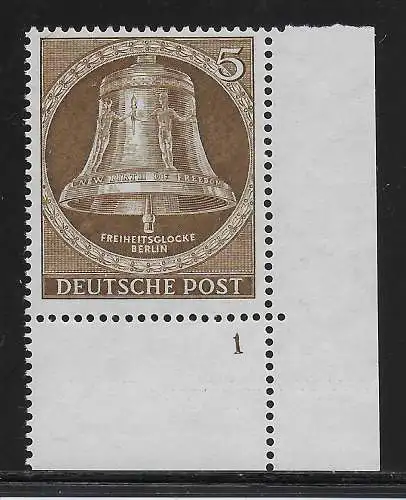 Berlin: MiNr. 101, Formnummer 1, Eckrand E4, postfrisch, **