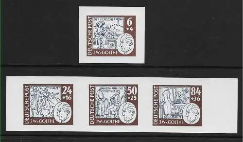 SBZ: MiNr. 234-238P, Probedrucke mit Kartonpapier, ohne Gummi