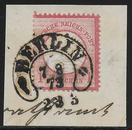 DR: MiNr. 19, Hufeisenstempel 1873, Briefstück