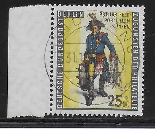Berlin: MiNr. 131 mit Seitenrand, Luxus gestemeplt Hindelang, 1955