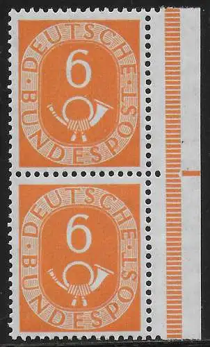 Bund: MiNr. 126, postfrisch, **, Seitenrand mit Schneideanlage