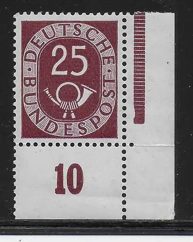 Bund: MiNr. 131, postfrisch, **, Eckrand, Faltung